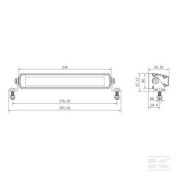 LED bar, 45W, 3780 lm, rektangulær, 12/24V, hvit/oransje, 246x40x54 mm Deutsch-plugg, Combo, rett, 9 - Bilde 4