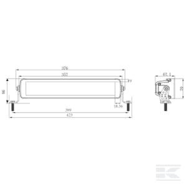 LED bar, 120W, 10080 lm, rektangulær, 12/24V, hvit/oransje, 357x70x67 mm Deutsch-plugg, Combo, rett, - Bilde 4