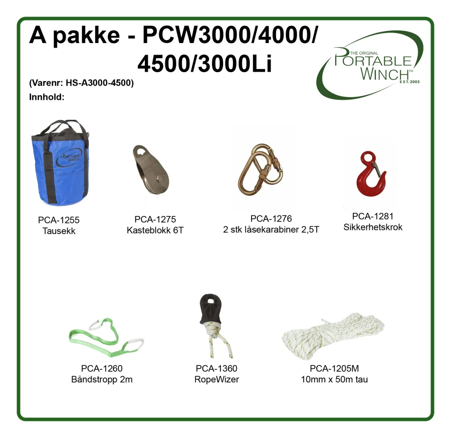 A-Pakke portabel vinsj