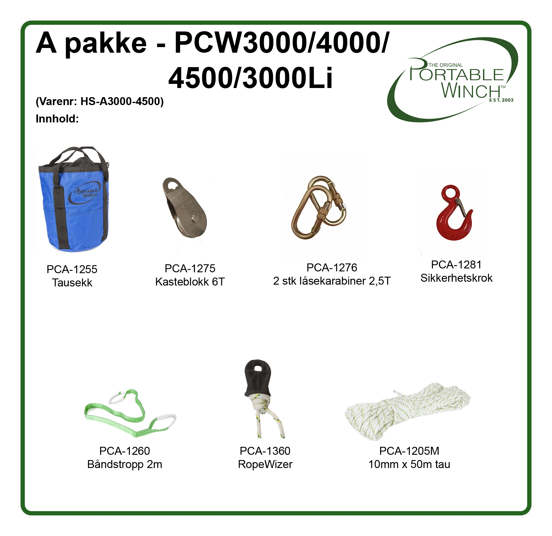 A-Pakke portabel vinsj