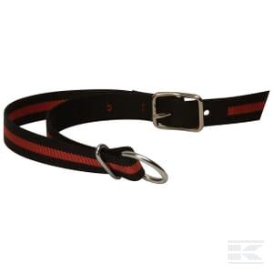 Kuhalsbånd svart/rød 150 cm 40 mm x 3,0 mm med nylonforsterkning